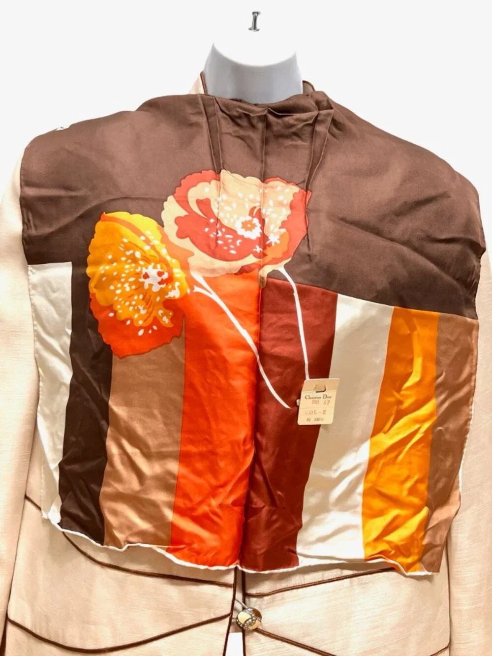 New-Christian Dior silk Satin Neck-kerchief 21